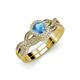 1 - Keyara 1.18 ctw Blue Topaz Accented Natural Diamonds Halo Bridal Set Ring  