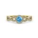 2 - Keyara 1.18 ctw Blue Topaz Accented Natural Diamonds Halo Bridal Set Ring  
