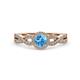 2 - Keyara 1.18 ctw Blue Topaz Accented Natural Diamonds Halo Bridal Set Ring  