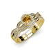 1 - Keyara 1.10 ctw Citrine Accented Natural Diamonds Halo Bridal Set Ring  