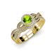 1 - Keyara 1.15 ctw Peridot Accented Natural Diamonds Halo Bridal Set Ring  