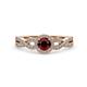 2 - Keyara 1.17 ctw Red Garnet Accented Natural Diamonds Halo Bridal Set Ring  