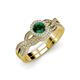 1 - Keyara 1.10 ctw Emerald Accented Natural Diamonds Halo Bridal Set Ring  