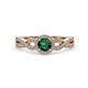 2 - Keyara 1.10 ctw Emerald Accented Natural Diamonds Halo Bridal Set Ring  
