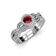 1 - Keyara 1.15 ctw Ruby Accented Natural Diamonds Halo Bridal Set Ring  