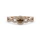 2 - Keyara 1.10 ctw Smoky Quartz Accented Natural Diamonds Halo Bridal Set Ring  