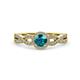 2 - Keyara 1.20 ctw London Blue Topaz Accented Natural Diamonds Halo Bridal Set Ring  