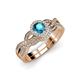 1 - Keyara 1.20 ctw London Blue Topaz Accented Natural Diamonds Halo Bridal Set Ring  