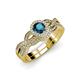 1 - Keyara 1.12 ctw Blue Diamond Accented Natural Diamonds Halo Bridal Set Ring  