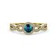 2 - Keyara 1.12 ctw Blue Diamond Accented Natural Diamonds Halo Bridal Set Ring  