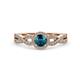 2 - Keyara 1.12 ctw Blue Diamond Accented Natural Diamonds Halo Bridal Set Ring  