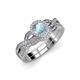 1 - Keyara 1.10 ctw Aquamarine Accented Natural Diamonds Halo Bridal Set Ring  