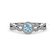 2 - Keyara 1.10 ctw Aquamarine Accented Natural Diamonds Halo Bridal Set Ring  