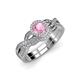 1 - Keyara 1.10 ctw Pink Tourmaline Accented Natural Diamonds Halo Bridal Set Ring  