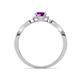 4 - Keyara 1.10 ctw Amethyst Accented Natural Diamonds Halo Bridal Set Ring  
