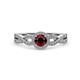 2 - Keyara 1.17 ctw Red Garnet Accented Natural Diamonds Halo Bridal Set Ring  