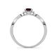 4 - Keyara 1.17 ctw Red Garnet Accented Natural Diamonds Halo Bridal Set Ring  
