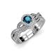 1 - Keyara 1.12 ctw Blue Diamond Accented Natural Diamonds Halo Bridal Set Ring  
