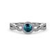 2 - Keyara 1.12 ctw Blue Diamond Accented Natural Diamonds Halo Bridal Set Ring  