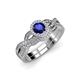 1 - Keyara 1.15 ctw Blue Sapphire Accented Natural Diamonds Halo Bridal Set Ring  