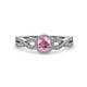 2 - Keyara 1.10 ctw Pink Tourmaline Accented Natural Diamonds Halo Bridal Set Ring  
