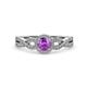 2 - Keyara 1.10 ctw Amethyst Accented Natural Diamonds Halo Bridal Set Ring  