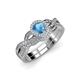 1 - Keyara 1.18 ctw Blue Topaz Accented Natural Diamonds Halo Bridal Set Ring  