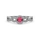 2 - Keyara 1.15 ctw Rhodolite Garnet Accented Natural Diamonds Halo Bridal Set Ring  