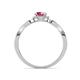 4 - Keyara 1.15 ctw Rhodolite Garnet Accented Natural Diamonds Halo Bridal Set Ring  