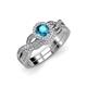 1 - Keyara 1.20 ctw London Blue Topaz Accented Natural Diamonds Halo Bridal Set Ring  