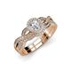 1 - Keyara 1.15 ctw Lab Grown Diamond Accented Natural Diamonds Halo Bridal Set Ring  