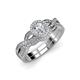 1 - Keyara 1.15 ctw Lab Grown Diamond Accented Natural Diamonds Halo Bridal Set Ring  