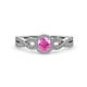 2 - Keyara 1.15 ctw Pink Sapphire Accented Natural Diamonds Halo Bridal Set Ring  