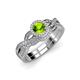 1 - Keyara 1.15 ctw Peridot Accented Natural Diamonds Halo Bridal Set Ring  