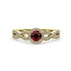 2 - Keyara 1.17 ctw Red Garnet Accented Natural Diamonds Halo Bridal Set Ring  