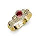 1 - Keyara 1.15 ctw Ruby Accented Natural Diamonds Halo Bridal Set Ring  