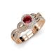 1 - Keyara 1.15 ctw Ruby Accented Natural Diamonds Halo Bridal Set Ring  
