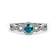 2 - Keyara 1.20 ctw London Blue Topaz Accented Natural Diamonds Halo Bridal Set Ring  