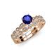 1 - Siena 1.25 ctw Blue Sapphire (6.50 mm) Accented Natural Round Diamonds Marquise and Dot Shape Bridal Set Ring  