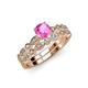 1 - Siena 1.20 ctw Pink Sapphire (6.00 mm) Accented Natural Round Diamonds Marquise and Dot Shape Bridal Set Ring  