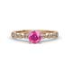 2 - Siena 1.20 ctw Pink Sapphire (6.00 mm) Accented Natural Round Diamonds Marquise and Dot Shape Bridal Set Ring  