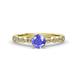 2 - Siena 1.17 ctw Tanzanite (6.50 mm) Accented Natural Round Diamonds Marquise and Dot Shape Bridal Set Ring  