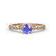 2 - Siena 1.17 ctw Tanzanite (6.50 mm) Accented Natural Round Diamonds Marquise and Dot Shape Bridal Set Ring  