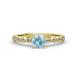 2 - Siena 1.12 ctw Aquamarine (6.50 mm) Accented Natural Round Diamonds Marquise and Dot Shape Bridal Set Ring  