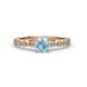 2 - Siena 1.12 ctw Aquamarine (6.50 mm) Accented Natural Round Diamonds Marquise and Dot Shape Bridal Set Ring  
