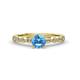 2 - Siena 1.20 ctw Blue Topaz (6.50 mm) Accented Natural Round Diamonds Marquise and Dot Shape Bridal Set Ring  