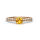 2 - Siena 1.12 ctw Citrine (6.50 mm) Accented Natural Round Diamonds Marquise and Dot Shape Bridal Set Ring  