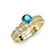 1 - Siena 1.20 ctw London Blue Topaz (6.50 mm) Accented Natural Round Diamonds Marquise and Dot Shape Bridal Set Ring  