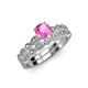 1 - Siena 1.20 ctw Pink Sapphire (6.00 mm) Accented Natural Round Diamonds Marquise and Dot Shape Bridal Set Ring  