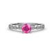 2 - Siena 1.20 ctw Pink Sapphire (6.00 mm) Accented Natural Round Diamonds Marquise and Dot Shape Bridal Set Ring  